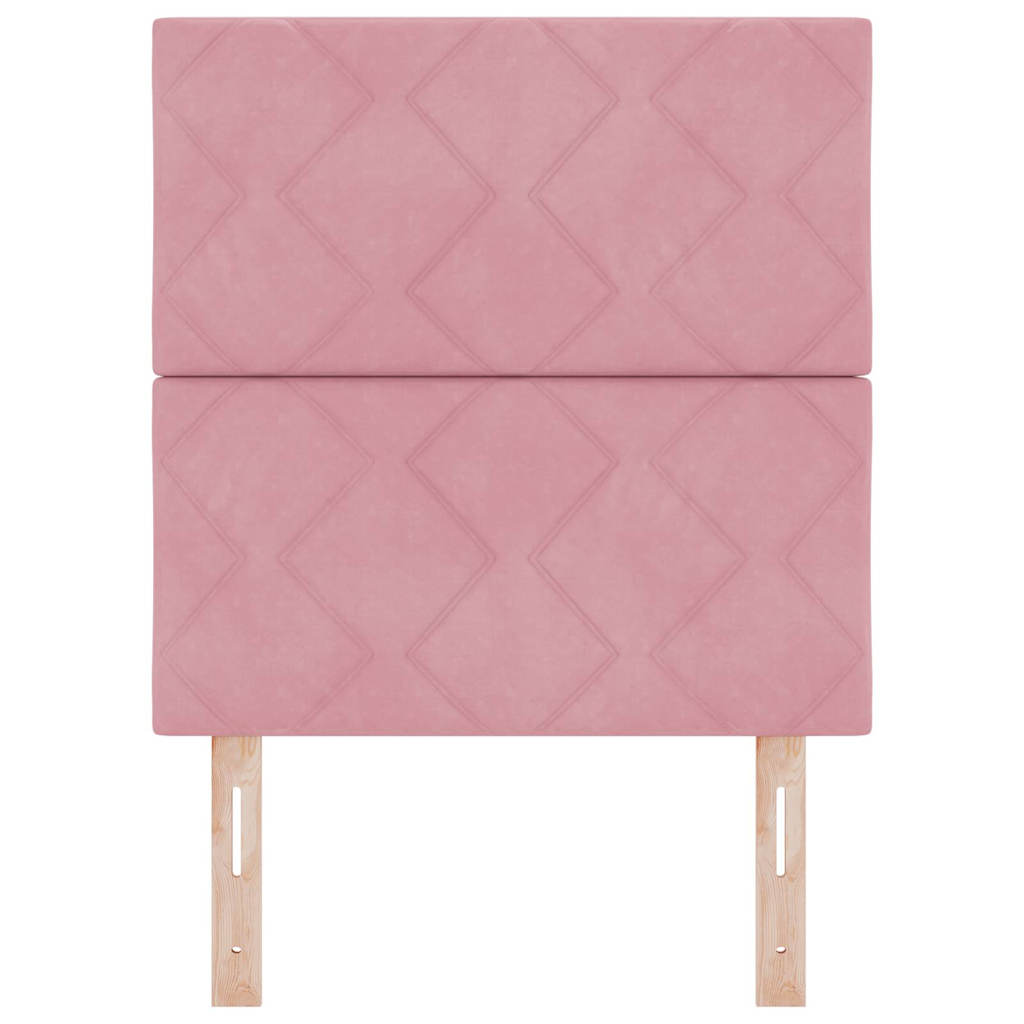 Headboard Wall-mounted Geometric Manual Pink 80 cm Velvet
