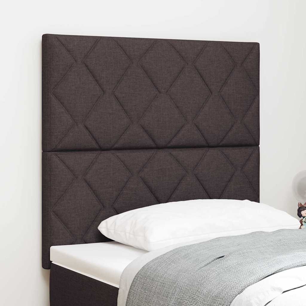 Fabric Headboard Geometric Dark brown 90 cm Fabric