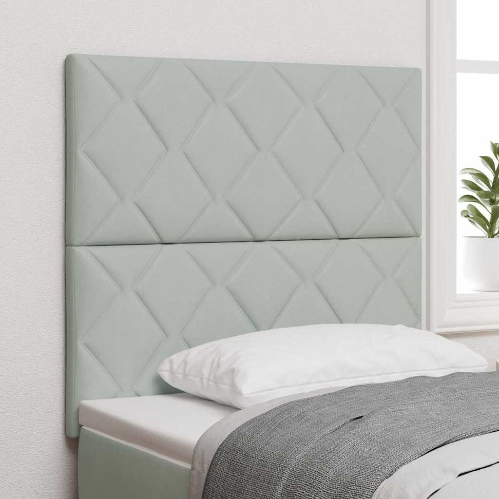 Headboard Wall-mounted Geometric Manual Light grey 90 cm Velvet