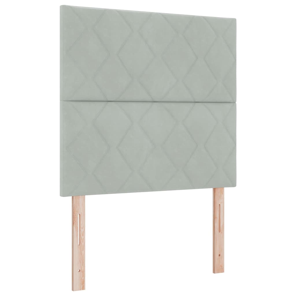 Headboard Wall-mounted Geometric Manual Light grey 90 cm Velvet