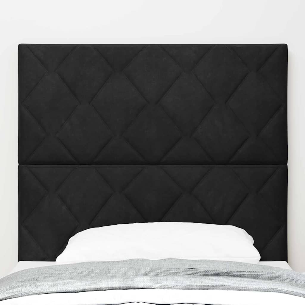 Headboard Wall-mounted Geometric Manual Black 100 cm Velvet