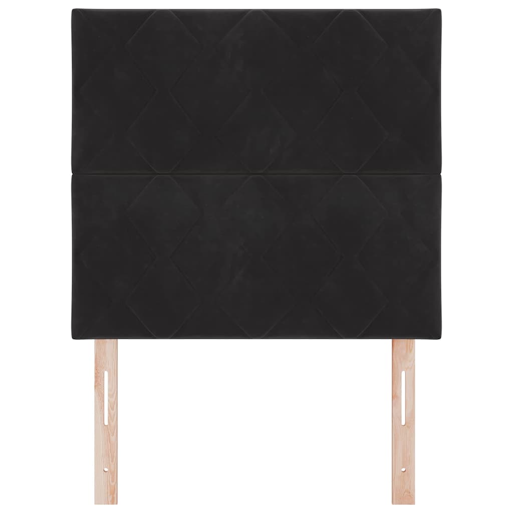 Headboard Wall-mounted Geometric Manual Black 100 cm Velvet