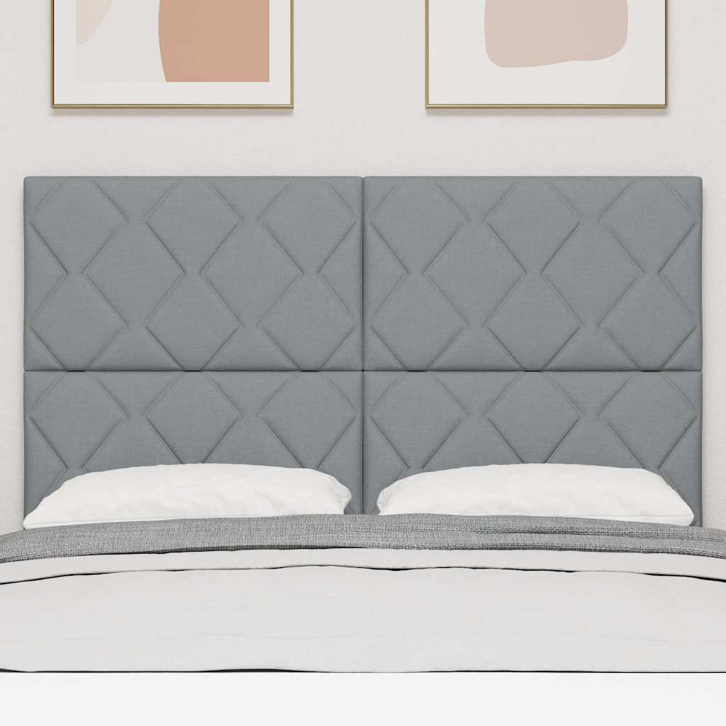 Fabric Headboard Geometric Light grey 140 cm Fabric