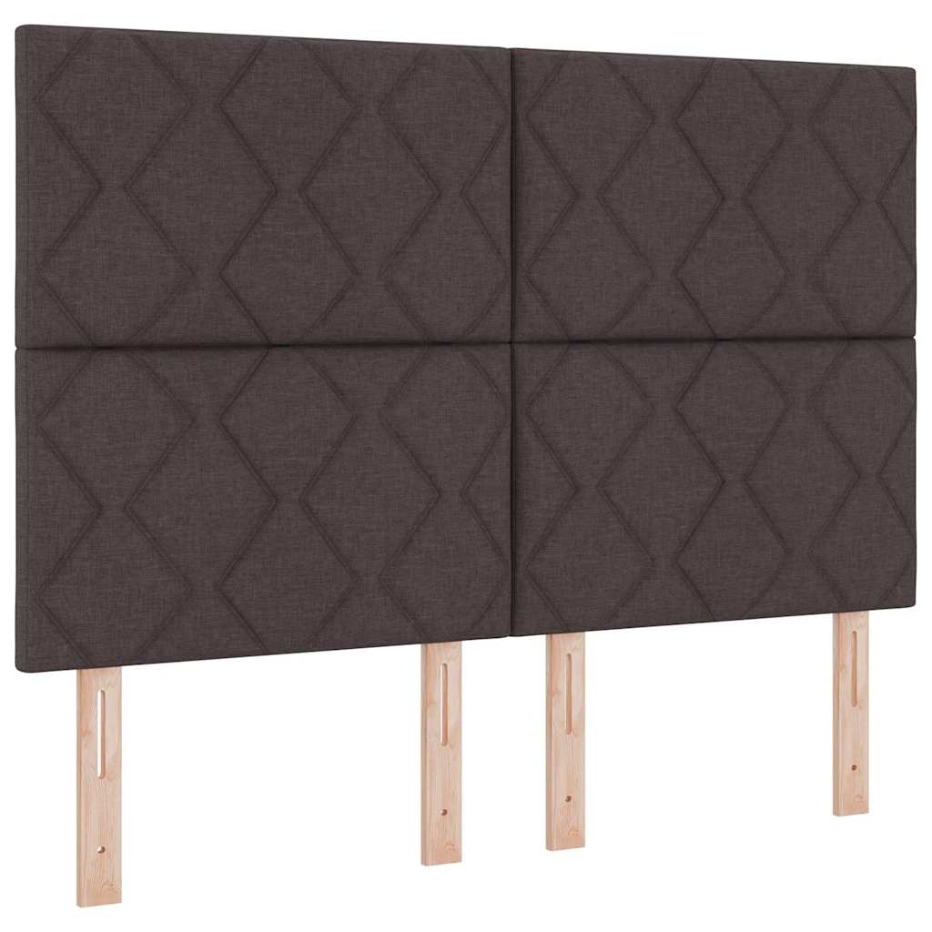Fabric Headboard Geometric Dark brown 140 cm Fabric
