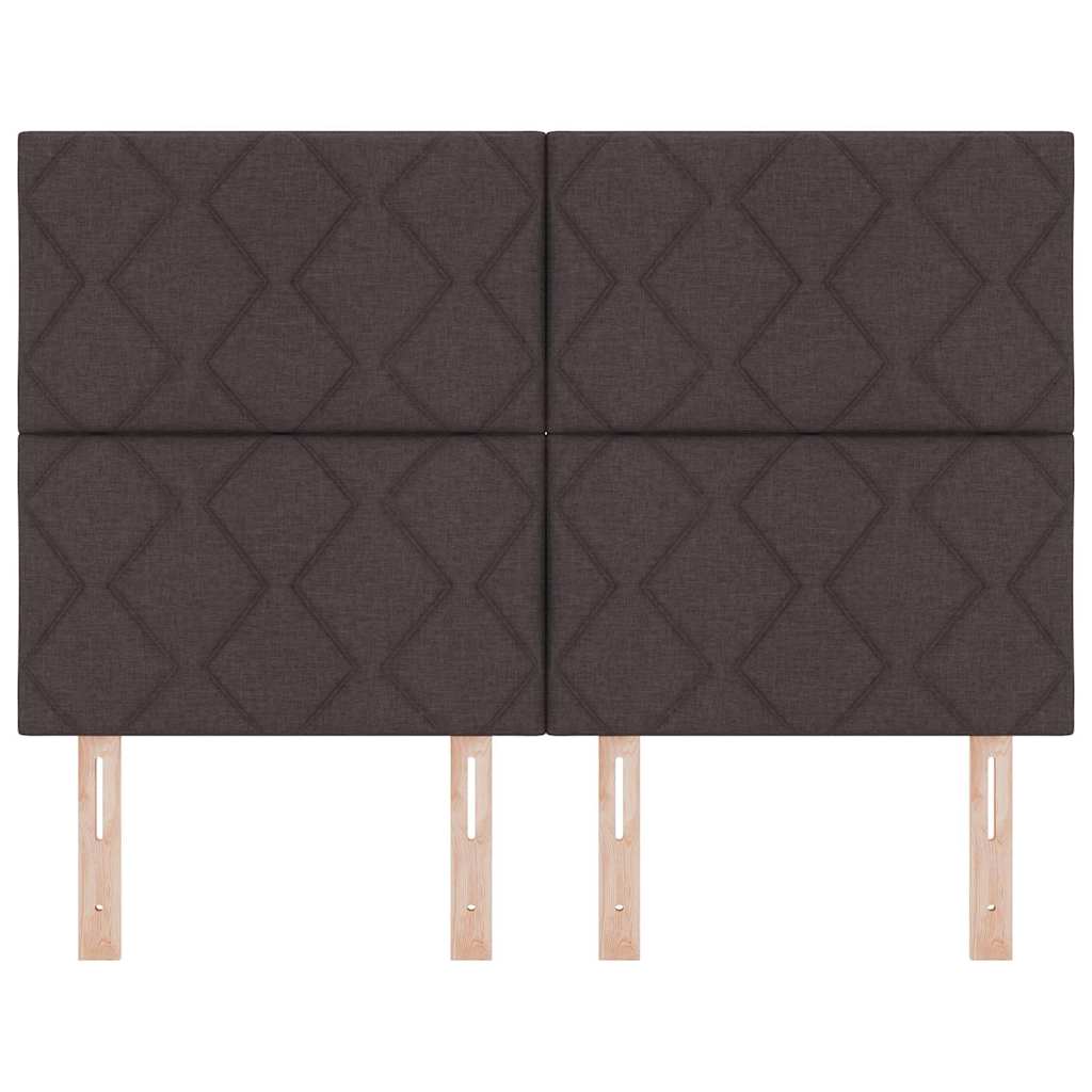 Fabric Headboard Geometric Dark brown 140 cm Fabric