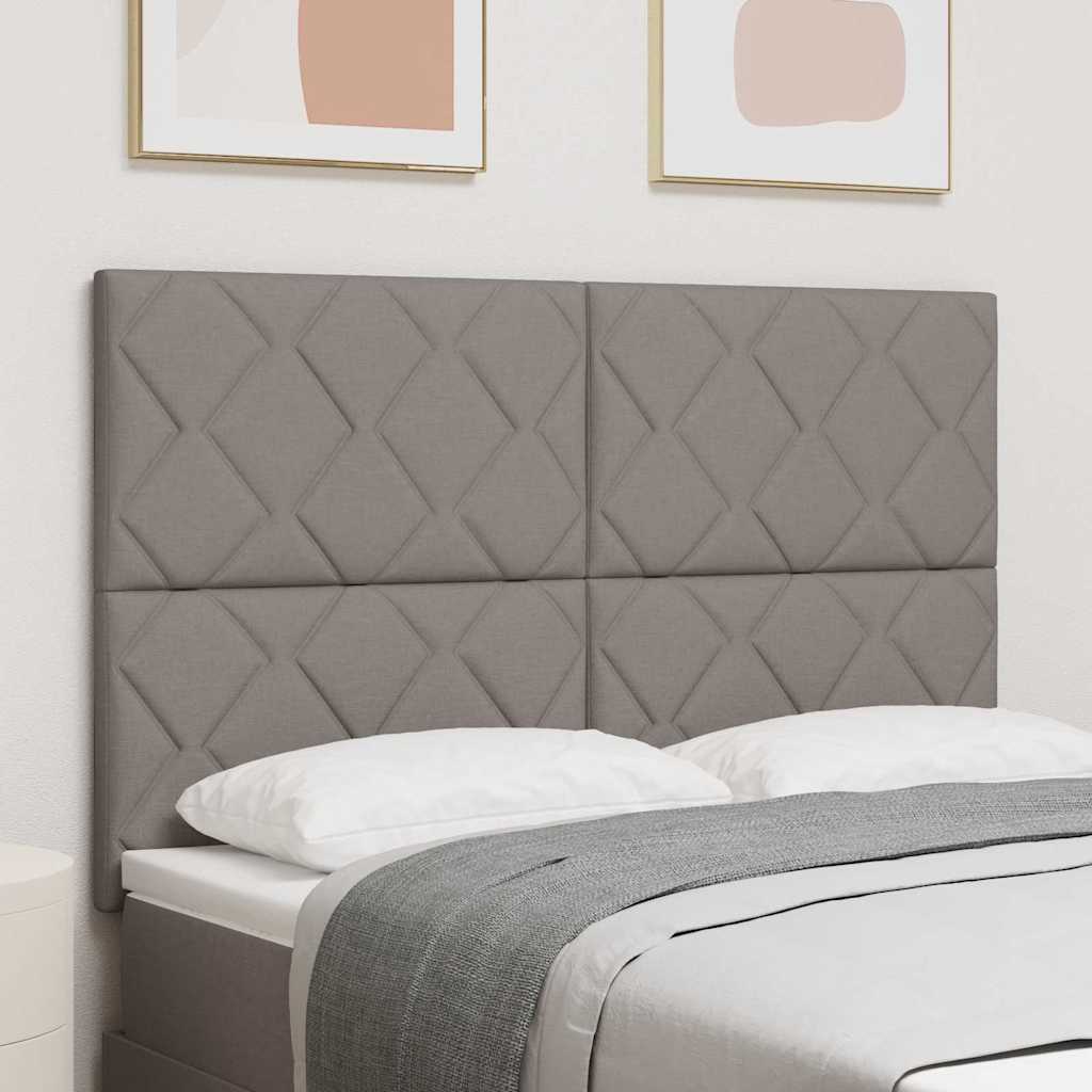 Fabric Headboard Geometric with Headboard Taupe 140 cm Fabric