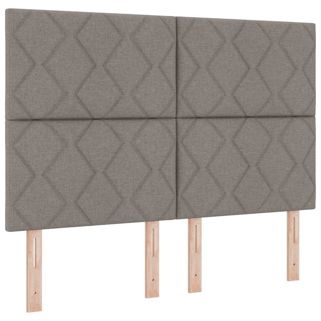 Fabric Headboard Geometric with Headboard Taupe 140 cm Fabric
