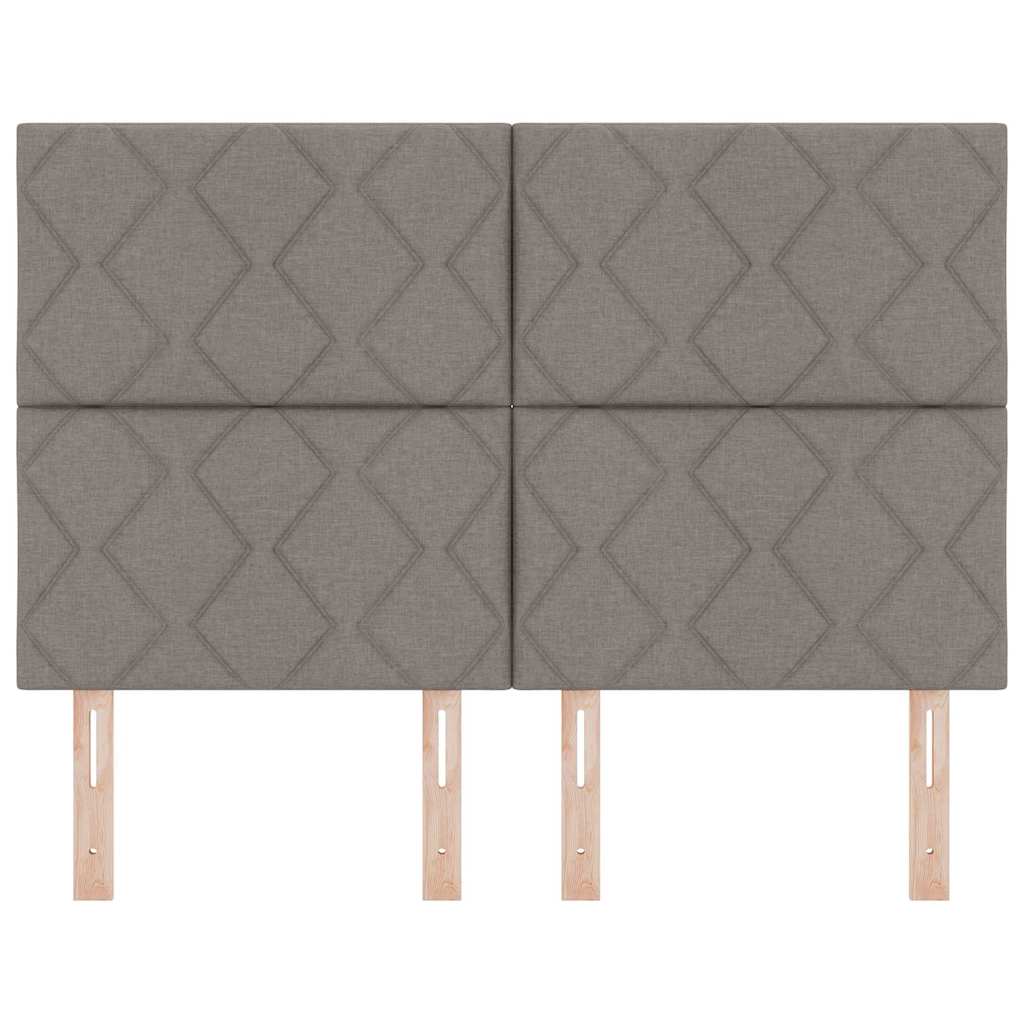 Fabric Headboard Geometric with Headboard Taupe 140 cm Fabric