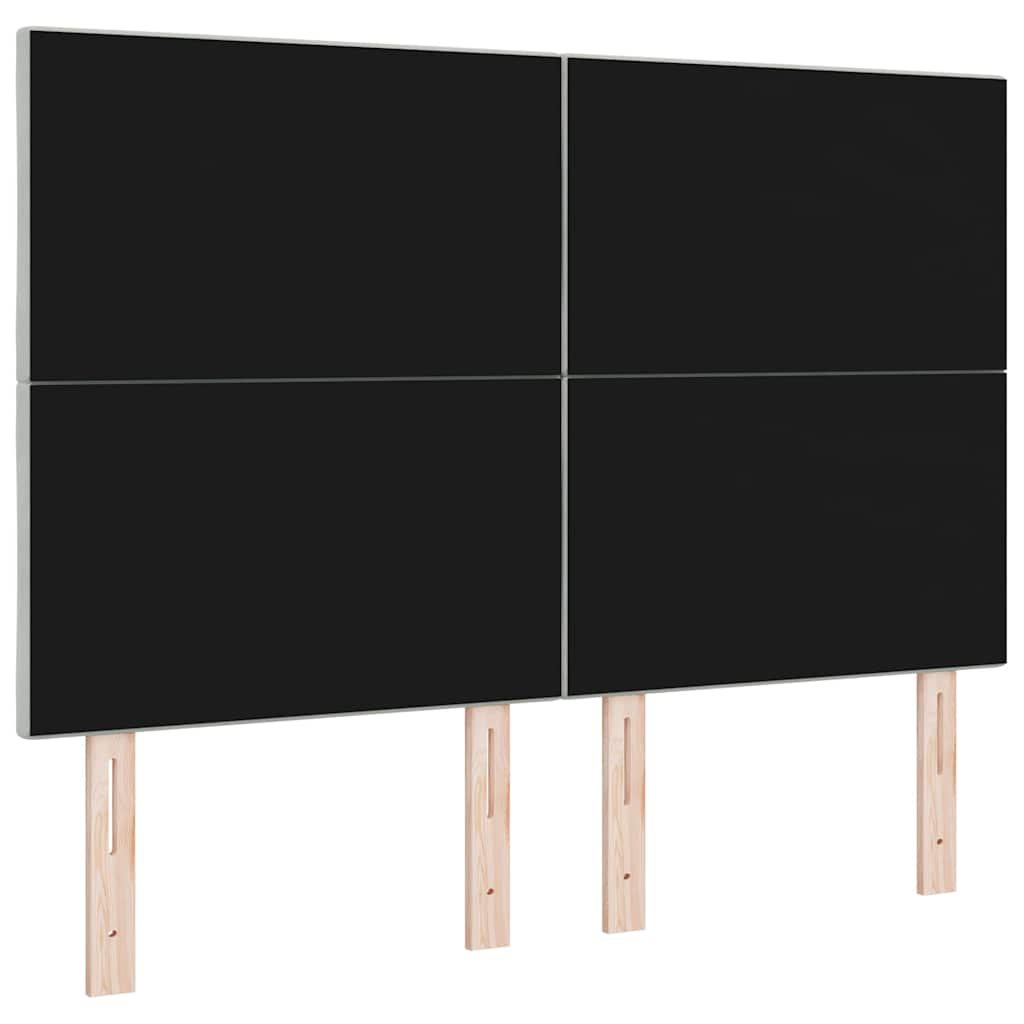 Headboard Wall-mounted Geometric Light grey 144 cm Velvet