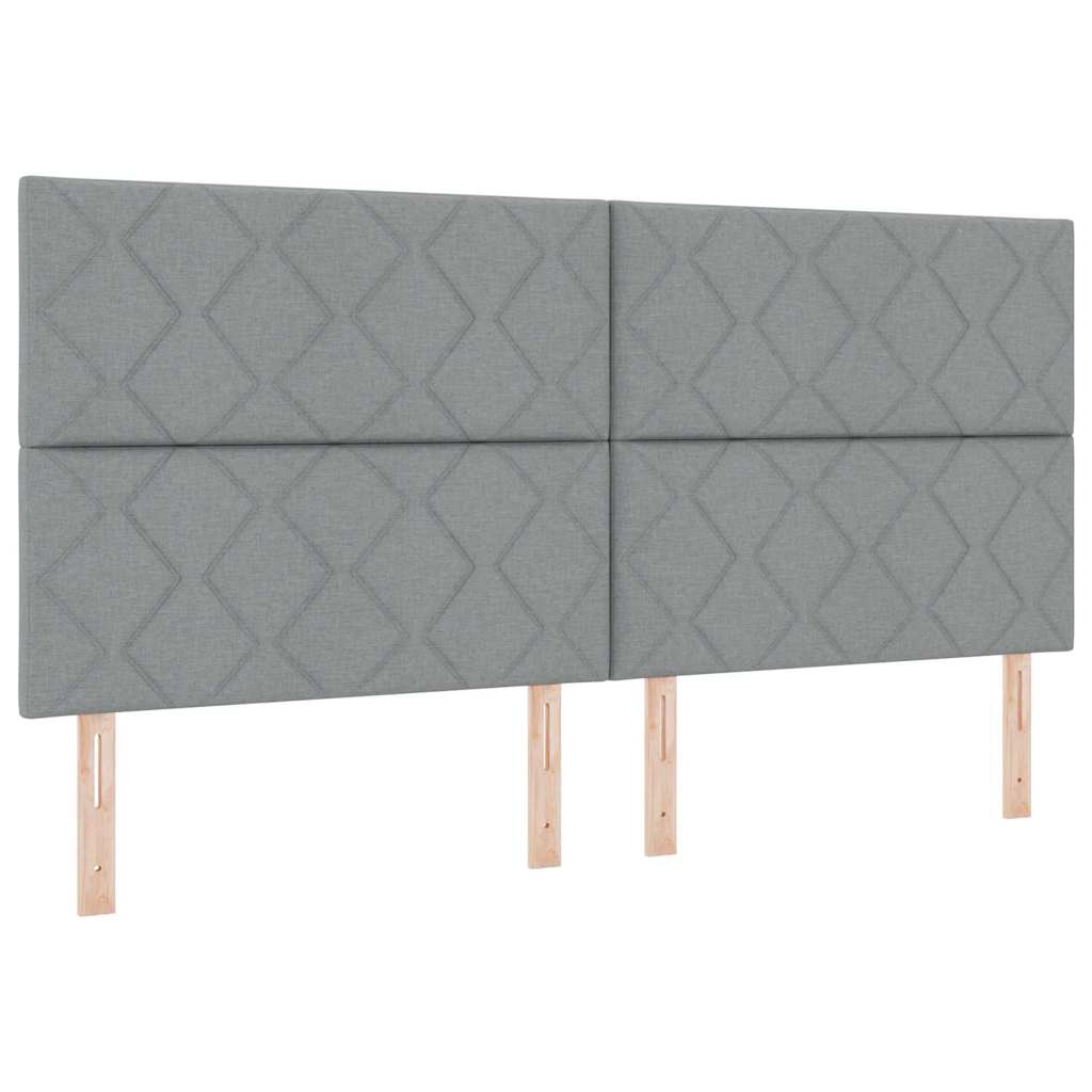 Fabric Headboard Geometric Light grey 200 cm Fabric