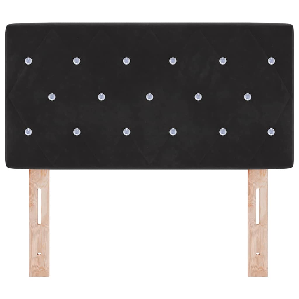 LED Headboard with LED Strip Lights Argyle Black 80 cm Velvet