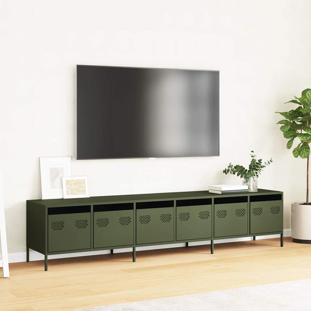 TV Cabinet Olive Green 202x39x43.5 cm Cold-rolled Steel
