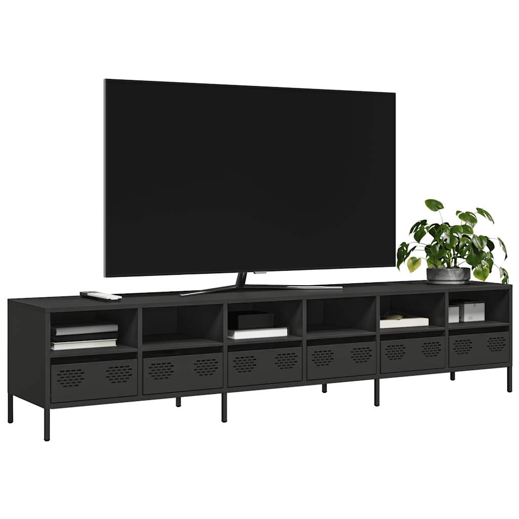 TV Cabinet Black 202x39x43.5 cm Cold-rolled Steel