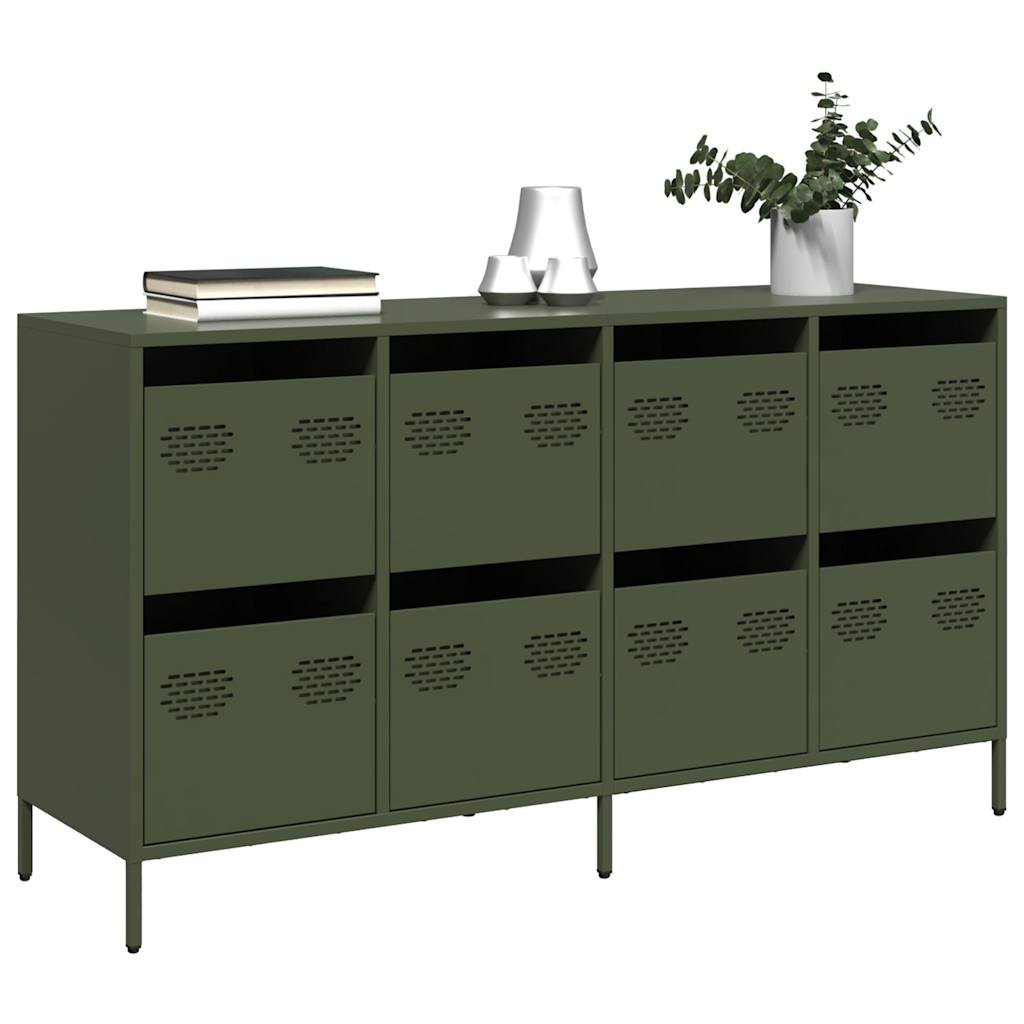Sideboard Olive Green 135x39x73.5 cm Cold-rolled Steel