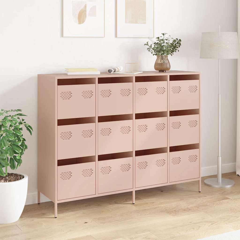 Sideboard Pink 135x39x103.5 cm Cold-rolled Steel