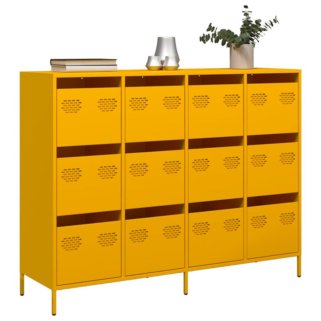 Sideboard Mustard Yellow 135x39x103.5 cm Cold-rolled Steel