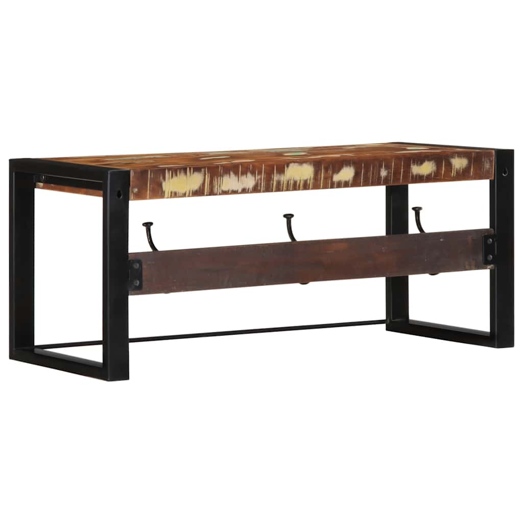 Coat Rack Multicolour 80x35x35 cm Solid Wood Reclaimed