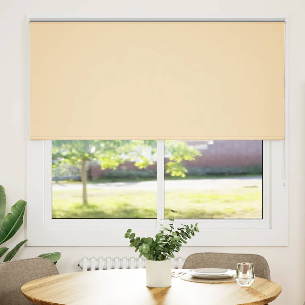 Roller Blind Blackout Beige 155x150 cm Fabric Width 151.6 cm Polyester