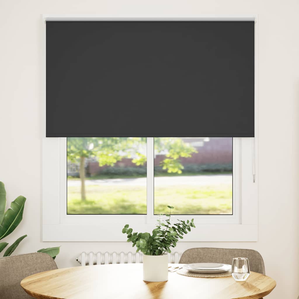 Roller Blind Blackout Black 135x175 cm Fabric Width 131.6 cm Polyester