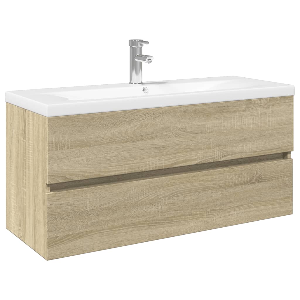 2 Piece Bathroom Furniture Set Ceramic and Engineered Wood