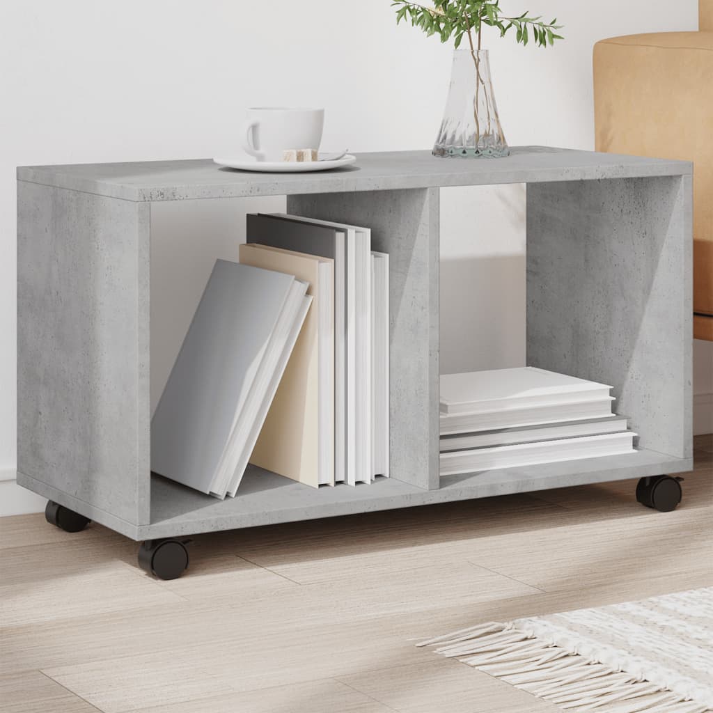 Rolling Cabinet Concrete Grey 72x33x42.5 cm Engineered Wood