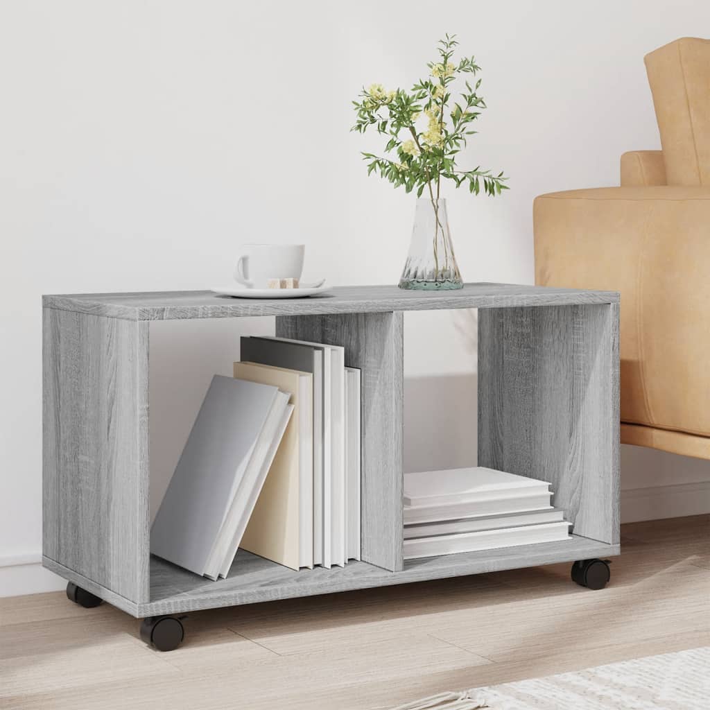 Rolling Cabinet Grey Sonoma 72x33x42.5 cm Engineered Wood