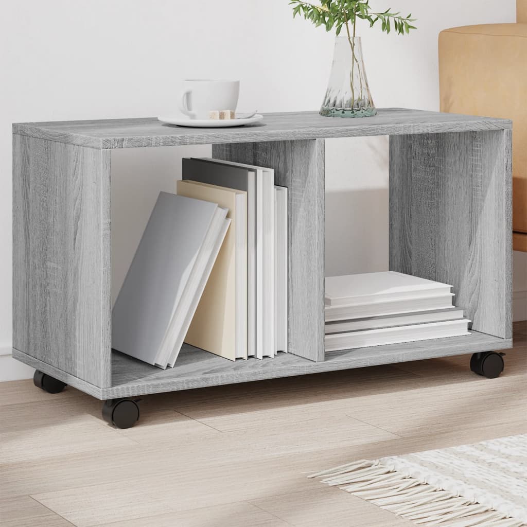 Rolling Cabinet Grey Sonoma 72x33x42.5 cm Engineered Wood