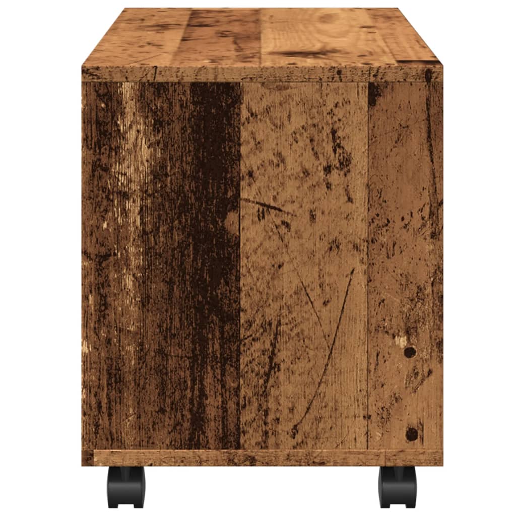 Rolling Cabinet Old Wood 72x33x42.5 cm Engineered Wood