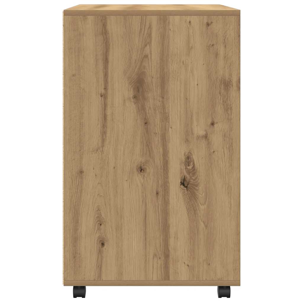 Rolling Cabinet Artisian Oak 60x48x81 cm Engineered Wood