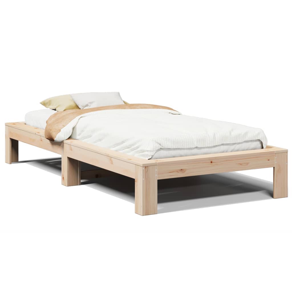 Bed Frame without Mattress 100x200 cm Solid Wood Pine