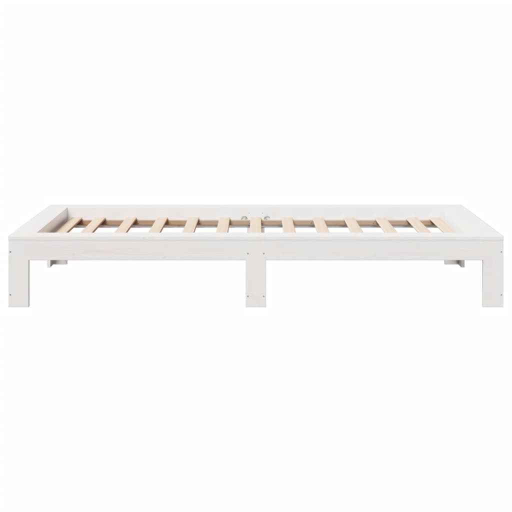 Bed Frame without Mattress White 75x190 cm Small Single Solid Wood Pine