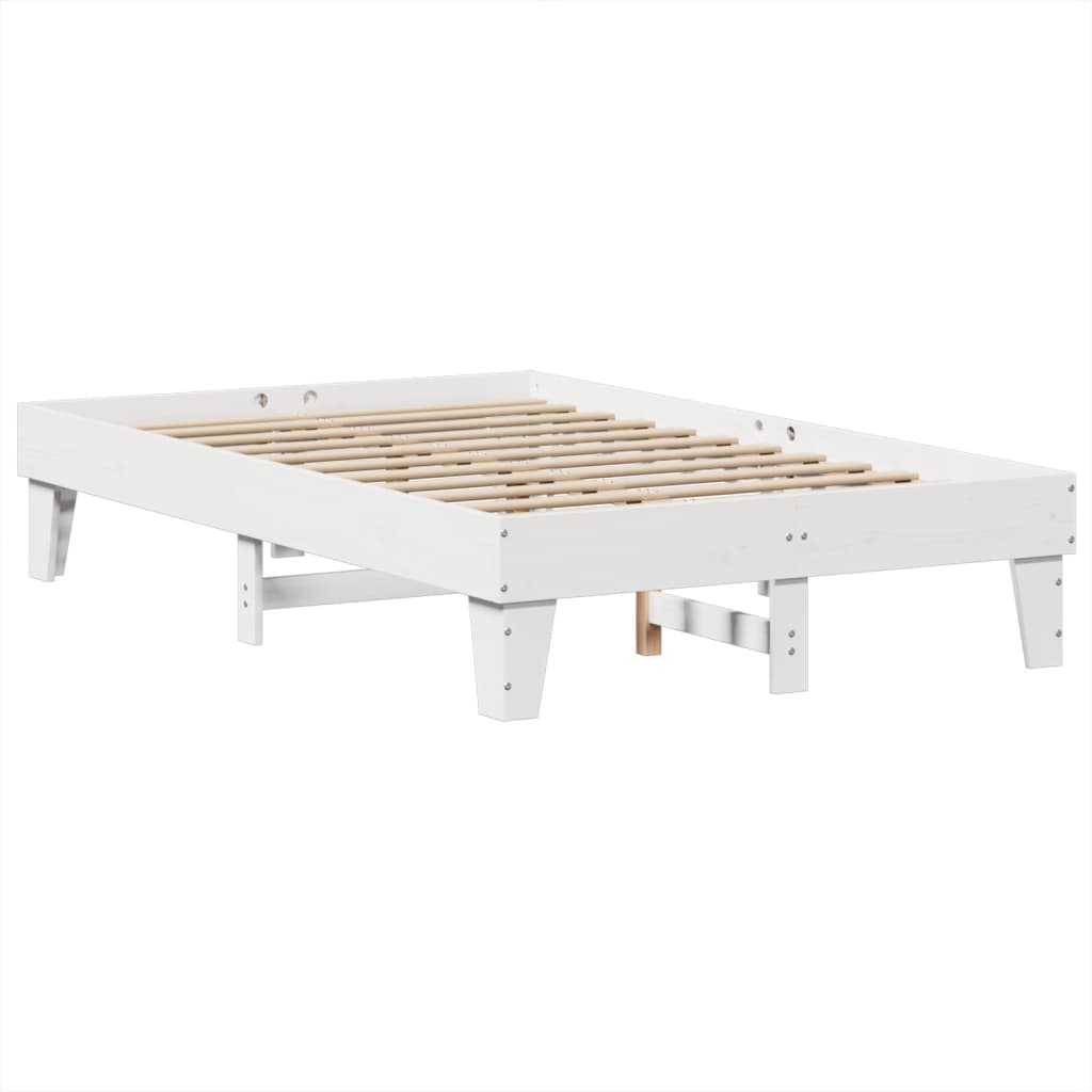 Bed Frame without Mattress White 120x190 cm Small Double Solid Wood Pine