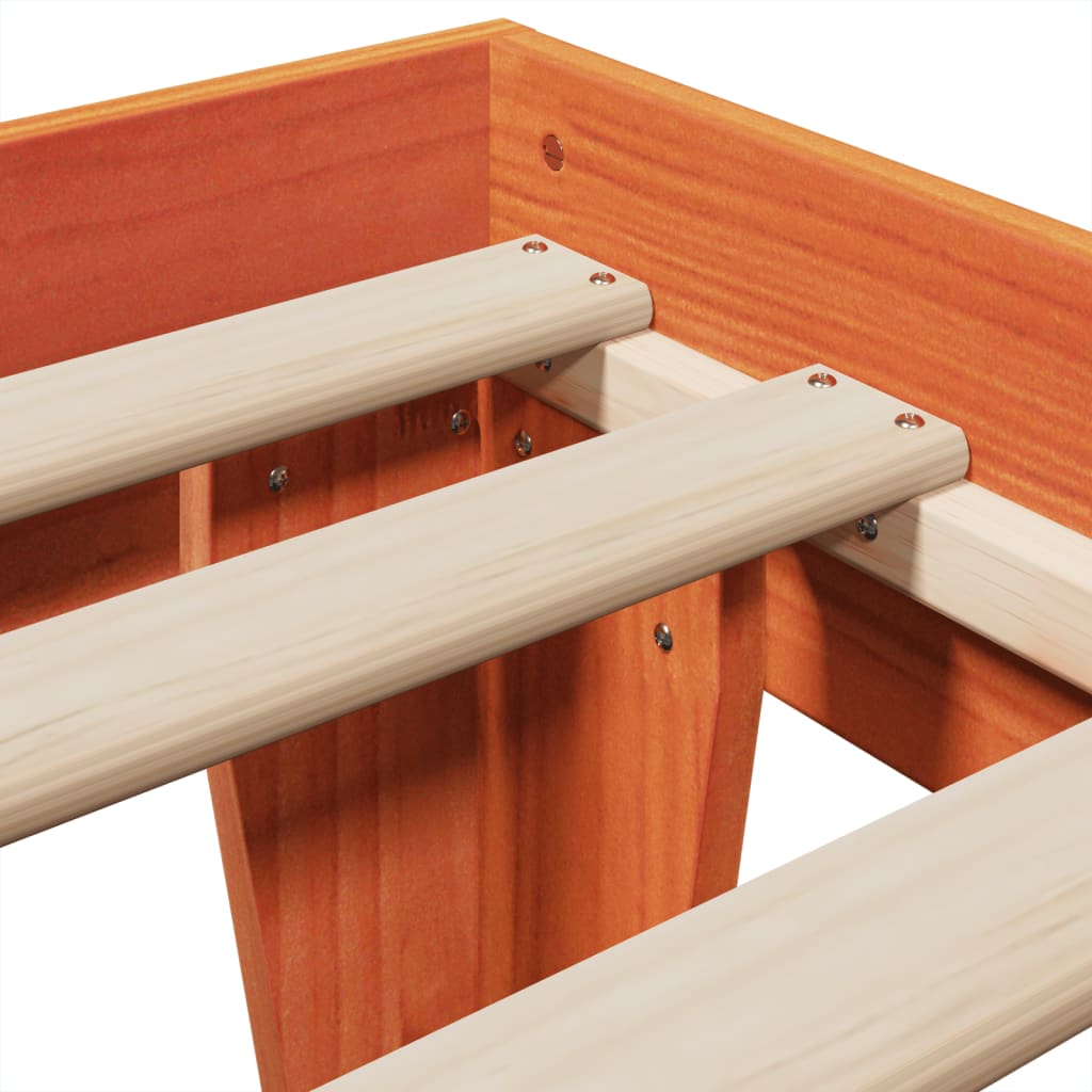 Bed Frame without Mattress Wax Brown 75x190 cm Small Single Solid Wood Pine