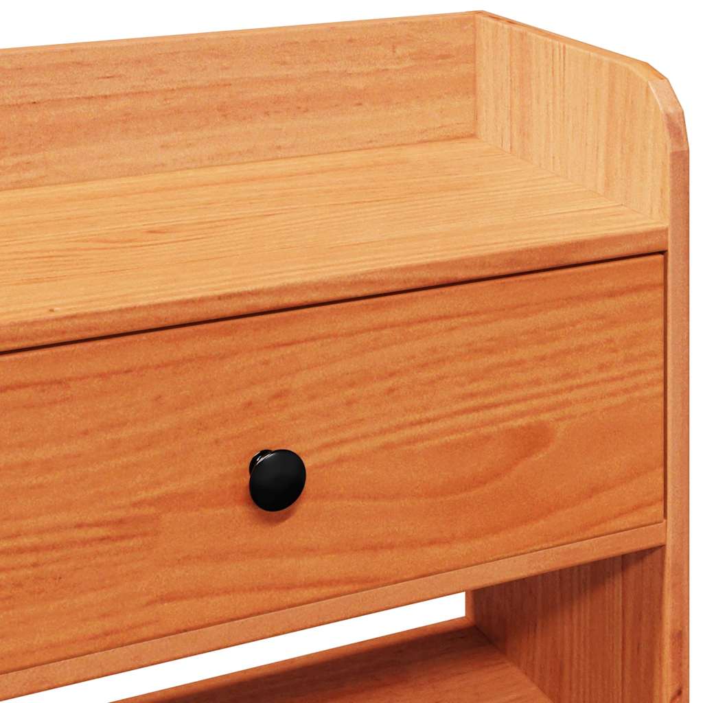 Headboard with Storage Wax Brown 200 cm Solid Wood Pine