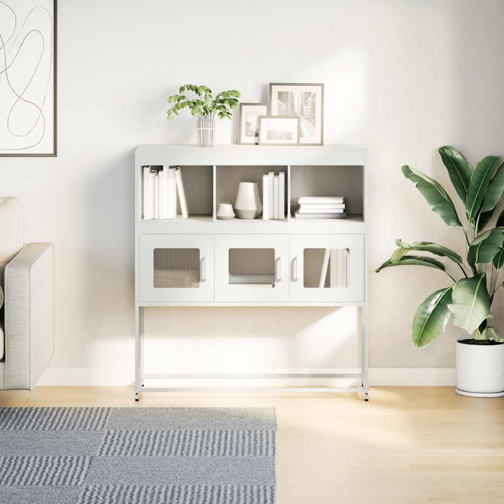 Sideboard White 100.5x39x107 cm Cold-rolled Steel