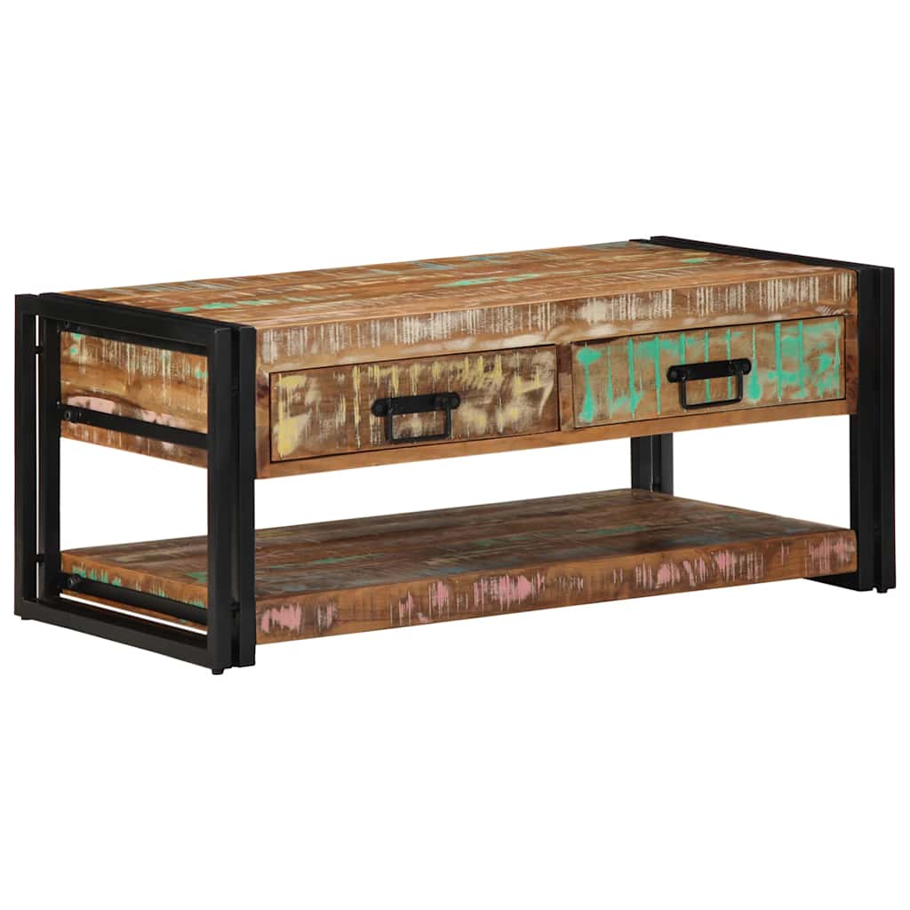Coffee Table Multicolour 90x50x38 cm Solid Wood Reclaimed
