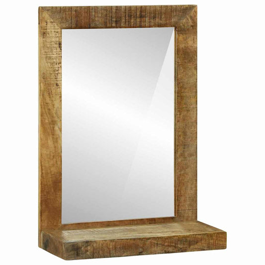 Bathroom Mirror Brown 50 X 22 X 70 Cm Solid Rough Wood Mango