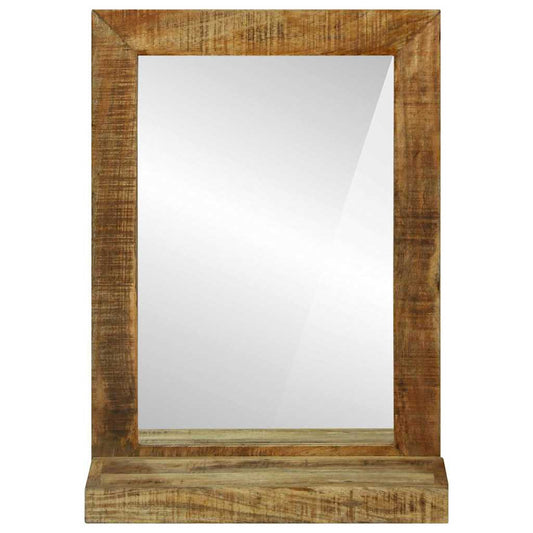 Bathroom Mirror Brown 50 X 22 X 70 Cm Solid Rough Wood Mango