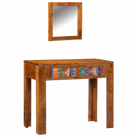 Dressing Table Brown 90 X 45 X 75 Cm Solid Acacia Wood
