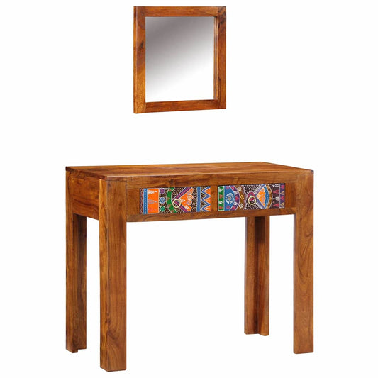 Dressing Table Brown 90 X 45 X 75 Cm Solid Acacia Wood