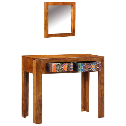 Dressing Table Brown 90 X 45 X 75 Cm Solid Acacia Wood