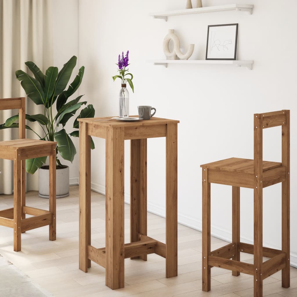 Bar Table Artisan Oak 51x50x103.5 cm Engineered Wood