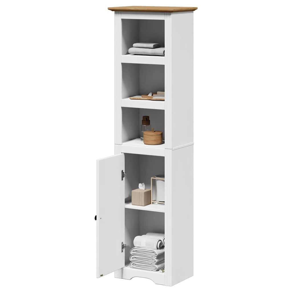 Bathroom Cabinet BODO White and Brown 44x30x160 cm