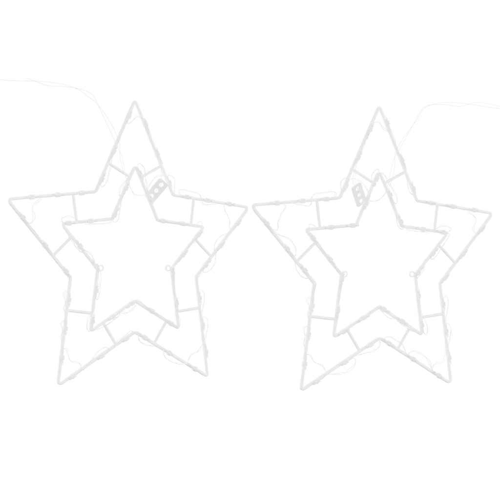 Christmas Lights Star Silhouette 2 pcs 50 LEDs Warm White