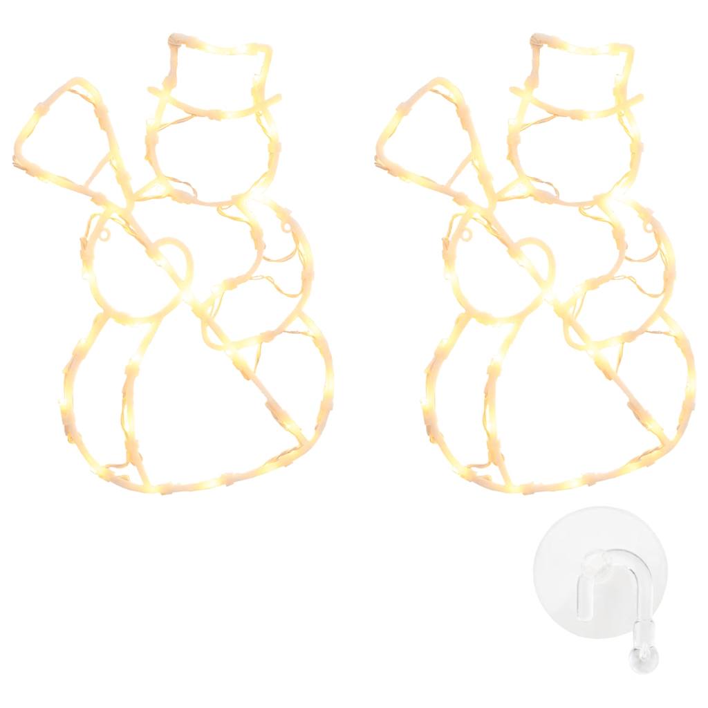 Christmas Lights Snowman Silhouette 2 pcs 35 LEDs Warm White