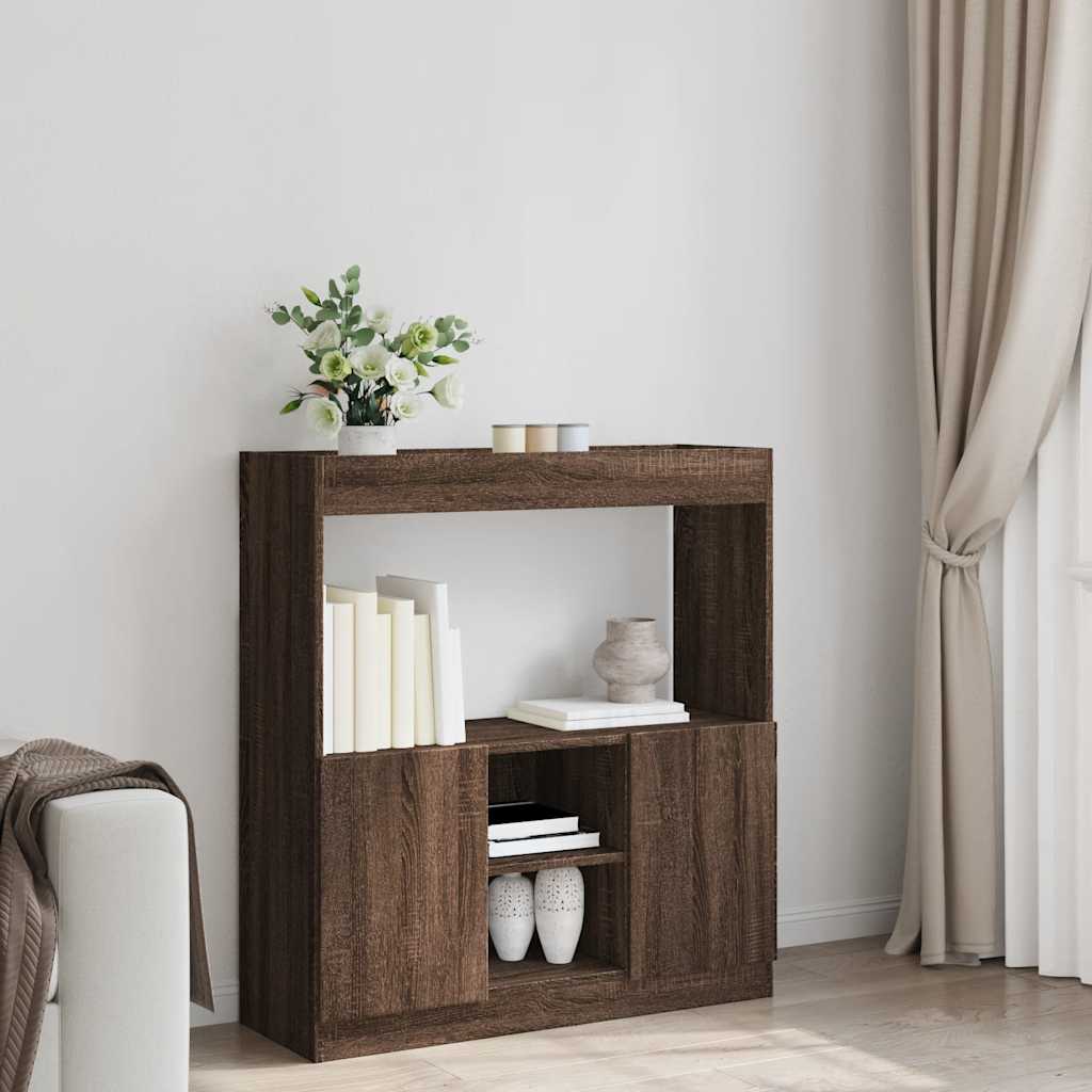 Highboard Brown Oak 92x33x100 cm Engineered Wood