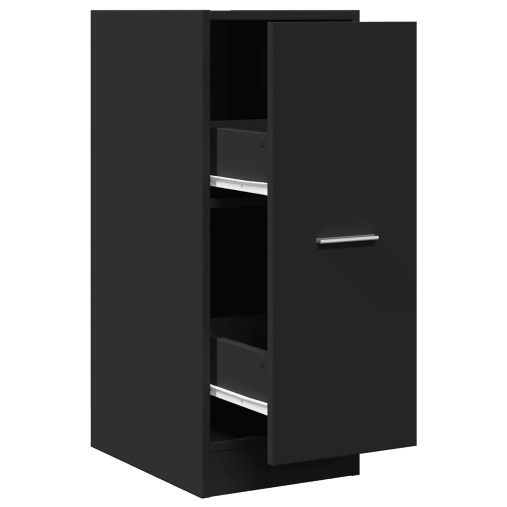 Apothecary Cabinet Black 30x41x77.5 cm Engineered Wood