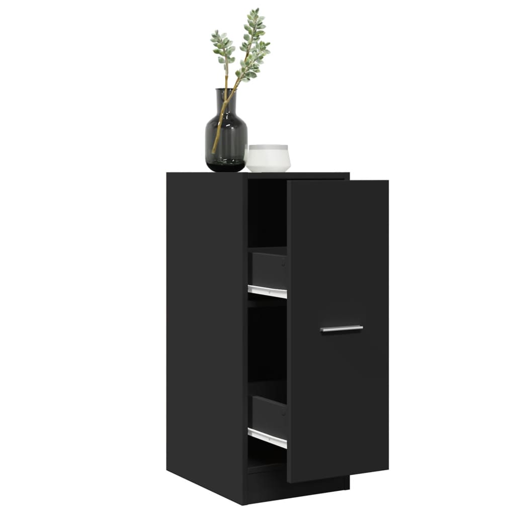 Apothecary Cabinet Black 30x41x77.5 cm Engineered Wood