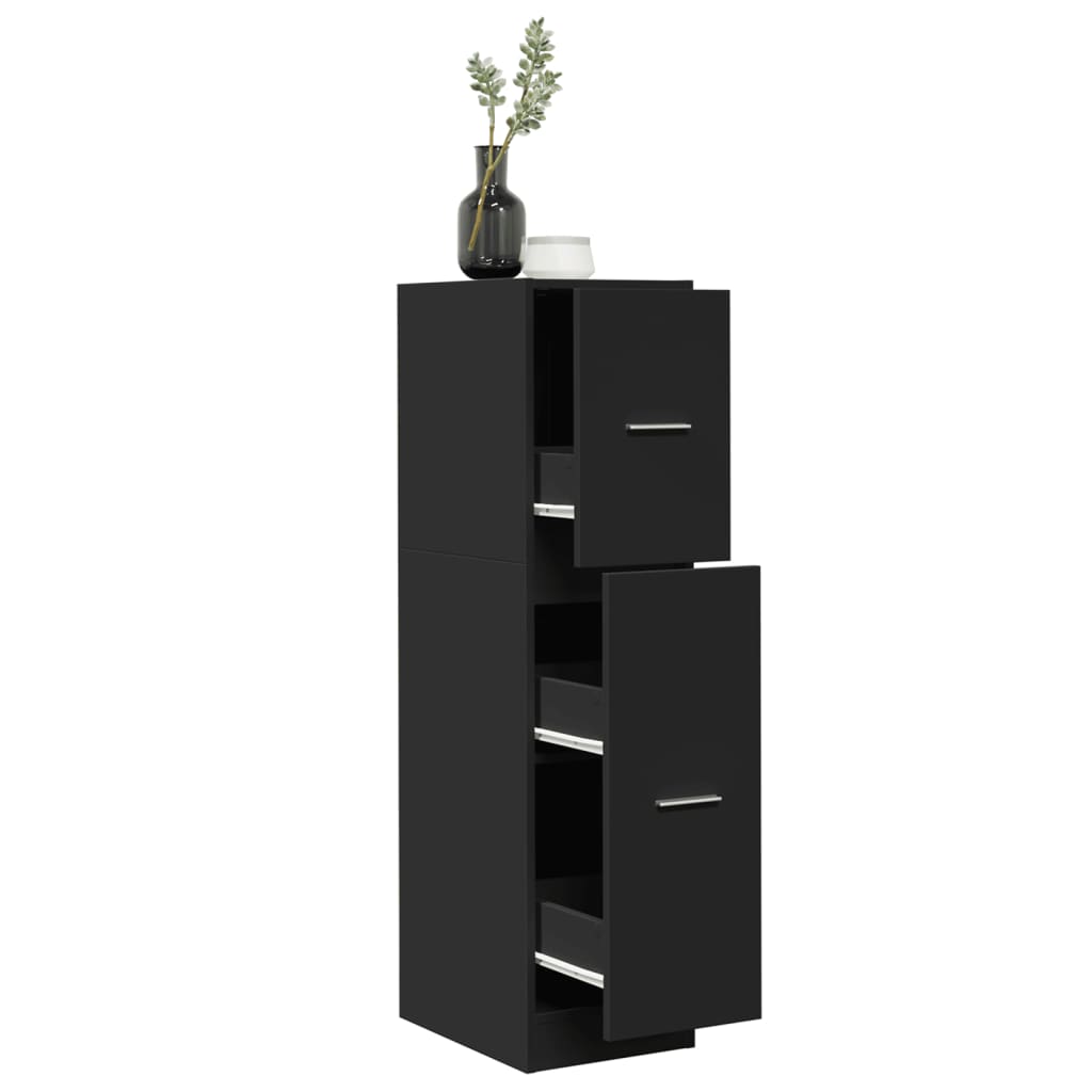 Apothecary Cabinet Black 30x41x118 cm Engineered Wood