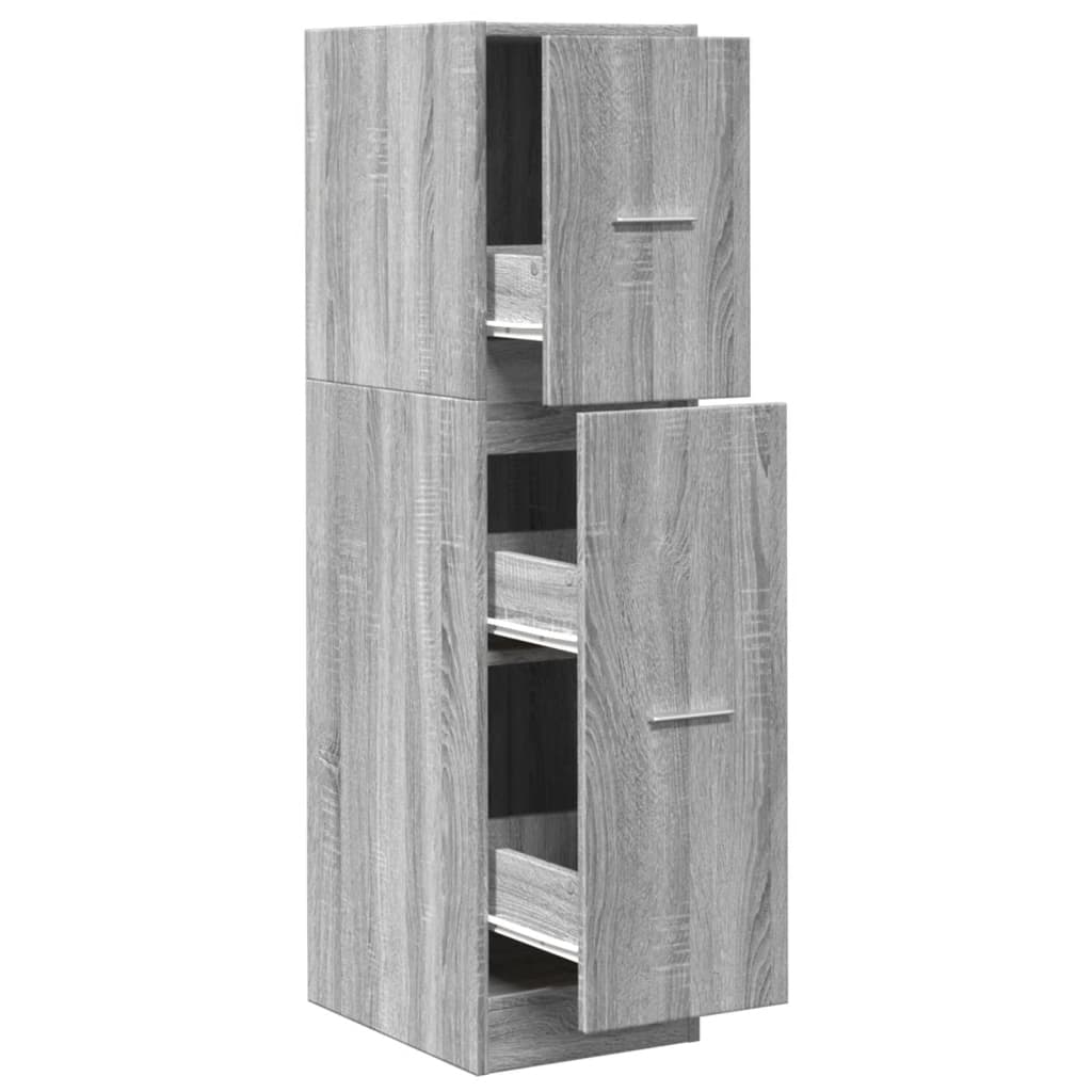 Apothecary Cabinet Grey Sonoma 30x41x118 cm Engineered Wood